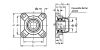 Palier applique 4 trous thermoplastique blanc J4-662 - Plan