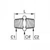 Mamelon double égal/inégal mâle BSP conique - LEGRIS 0121 - Plan