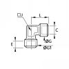 Équerre égale femelle/femelle BSP cylindrique - LEGRIS 0143 - Plan