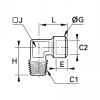 Équerre mâle BSP conique/femelle BSP cylindrique - LEGRIS 0144 - Plan
