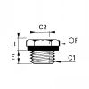 Réduction mâle-femelle BSP cylindrique - LEGRIS 0168 - Plan