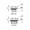 Bouchon laiton à 6 pans mâle BSP cylindrique/métrique - LEGRIS 0220 - Plan