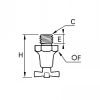 Robinet pointeau purge mâle BSP cylindrique et métrique - LEGRIS 0562 - Plan