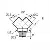 Y mâle nickelé conique femelle cylindrique - LEGRIS 0911 - Plan