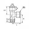 Té nickelé femelle cylindrique en bout mâle conique - LEGRIS 0917 - Plan