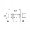 Embout à douille annelée pour tuyau souple medium - LEGRIS 2295 - Plan