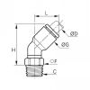 Équerre à 45° à piquage mâle BSP conique - LEGRIS 3113 - Plan