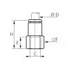 Piquage droit femelle BSP cylindrique et métrique - LEGRIS 3114 - Plan