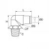 Équerre compacte piquage mâle NPT - LEGRIS 38C9 - Plan