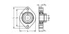 Plan - Palier applique à 2 trous de fix., corps en fonte