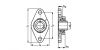Plan - Palier applique à 2 trous de fix., corps en fonte