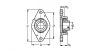 Plan - Palier applique à 2 trous de fix., corps en fonte