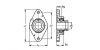 Plan - Palier applique à 2 trous de fix., corps en fonte