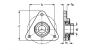Plan - Palier applique à 3 trous de fix., corps en fonte