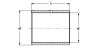 Coussinet droit en composite POM - Plan