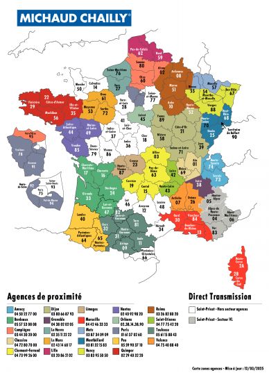 La carte du réseau Michaud Chailly