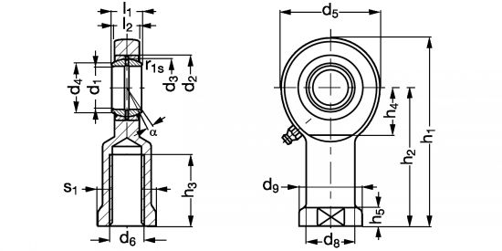 Dessin de l'embout à rotule C1-30