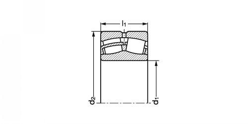 Dessin technique du roulement à rotule sur rouleaux 22208E