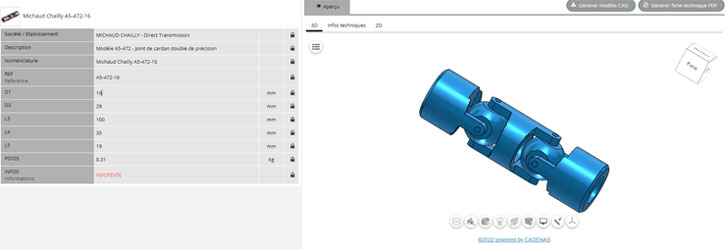 Prévisualisation 3D - Cardan